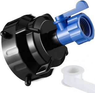 Enhon RV Sewer Hose Rinse Cap with PTFE Tape, Comes with Shut Off Valve for Water Flow, 3/4 Internal Thread for Garden Hose, Rinses RV Sewer Hose Before Storage