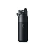 LARQ Bottle Swig Top 23oz - Insulated Stainless Steel Water Bottle With Built-In Silicone Handle | Thermos, BPA Free | Reusable Water Bottle for Sports, Gym, and Travel, Obsidian Black