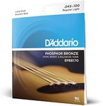 D'Addario Acoustic Bass Guitar Strings - Acoustic Bass Strings - Phosphor Bronze - EPBB170 - Acoustic Bass Guitar 4 String Set - ‎45-100 Gauge - 1 Pack