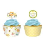 Creative Converting Baby Shower Happi Tree 12 Count Cupcake Wrappers with Picks