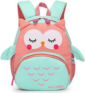 Tokeya Sac à Dos D'école pour Enfant Primaire Mini Cartable Sac de Voyage Maternelle Sac à Dos Préscolaire Filles 2-6 Ans Tout Petits Mignonne Cadeau, Vert Hibou