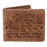 To My Dad Son Leather Wallet Always Remember You’re Braver Than You Believe Leather Wallet Birthday Christmas Gifts for Son Dad, always remember son, To My Dad Son Leather Wallet Bonus Dad Gift