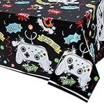 WERNNSAI Watercolor Video Game Party Tablecloth - 1Pack 137 x 274 cm Video Game Party Supplies for Boys Birthday Party Decoration Disposable Plastic Table Cover for Kids Player Geek Game Themed Party