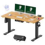 FLEXISPOT EN2 Electric Stand Up Desk with Desktop 55 x 28 Inches Whole-Piece Desk Ergonomic Memory Controller Standing Desk Height Adjustable Primo(Black Frame + 55" Maple Top)