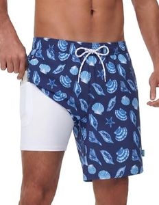 Sixfish Mens Swim Trunks 7 Inch Quick Dry Board Shorts with Pockets