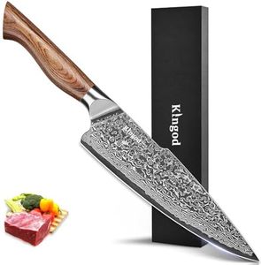 KINGOD VG10 Chef Knife - 8 inch Japanese Steel Core- Stays Sharp Kitchen Knife - Ergonomic Handle - Cooking Knife - Chef Kitchenware Gift for Home Restaurant