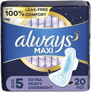 Always Maxi Feminine Pads for Women, Size 5 Extra Heavy Overnight Absorbency, with Wings, Unscented, Pack of 20