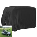 FLYMEI 4 Passenger Golf Cart Covers, Waterproof Outdoor Golf Cart Cover for EZ GO Club Car Yamaha Golf Carts, Sunproof Dustproof 4 Seat Club Car Cover (Up to 112 Inch)