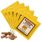 Mysore Sandalwood Fragrance Sachets (6 Pack) | Natural Sandalwood Powder |Eco-Friendly Cloth Pouch | Long-Lasting Freshener for Wardrobe,Cars, Bathroom, Closet, Saree, Cupboard (Sandalwood, 6)
