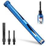 DaduoRi 1 1/4" Dry Core Drill Bit, 5/8"-11 Thread, with 3 Adapters Included: SDS Plus, SDS Max and 1/2" Hex Shank; 9.5" Drill Depth Diamond Core Drill Bits for Concrete, Brick Block Stucco and Masonry