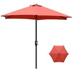 World of Wish® Center Pole 9 ft Patio Umbrella (Maroon) Best for Terrace,Garden,Beach, Resort,Cafe Maroon without Base