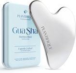 PLANTIFIQUE Stainless Steel Gua Sha Facial Tool, Skin Massage Tool for Face, Body, Eyes, Neck, Heart Style with Travel Pouch, Skin Care Gift