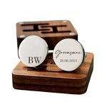 Personalised Cufflinks Set of 2, Custom Wedding Engraving Cufflink Wedding Gift Groomsmen Gift Best Man Gift Gift for Dad Groomsan Best Man Gift