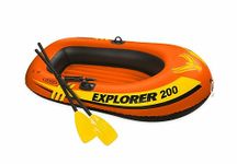 VWretails Explorer 200, 2 Person Inflatable Boat for Flood Rescue, Adventure, Rafting, Fishing, with Oars & Air Pump (58331)