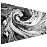 Wallfillers Black White Grey Swirls Modern Abstract Canvas Wall Art Print - 1354-118x49cm