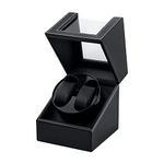 Mcbazel Double Automatic Watch Winder Box, Automatic Watch Display Storage Rotation Wristwatch Box with 2 Slots-Black