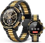 SOUYIE SW-7 Lux Smart Watch for Men, High-Gloss Ceramic Bezel & Two-Tone Steel, 1.43" AMOLED Display, AI GPT Voice Assistant, Bluetooth Calls, Health Monitor, 100+ Sports Modes, Compatible iOS Android