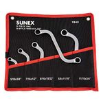 Sunex 9940 SAE S-Style Wrench Set, 5/16 x 3/8-Inch - 11/16 x 3/4-Inch, Alloy Steel, 5-Piece