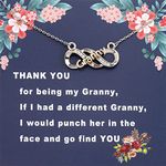 LQRI Thank You Granny Gifts Thank You For Being My Granny Infinity Necklace Best Granny Ever Jewelry Grandmother Granny Gifts (silver)