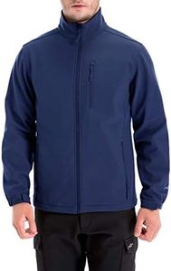 TRAILSIDE SUPPLY CO. Men's Softshell Fleece-Lined Jackets/Winter Outdoor Coats/Windbreaker/Medium-Weight Water-Repellent, Dark Blue (022), X-Large