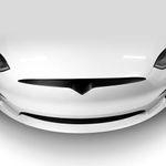 TWRAPS Front Upper Fascia Lip Wrap for Tesla Model S 2021-2025 - Black Carbon Fiber Underhood Apron Trim Cover for Refresh and Plaid, Made of Premium Vinyl Film
