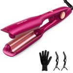 Hair Waver Iron Beach Waver Wand Hair Crimper Hair Waver Barrel Curling Iron 1 Inch PTC Heater Auto Shut-Off Adjustable Easy Shap Long Lasting Heat 320℉ - 430 ℉ Dual Voltage