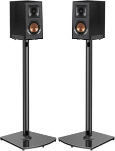 Perlegear Universal Speaker Stands Pair with Cable Management, 33.6 inch Speakers Stands for Bookshelf Speakers, Satellite Speakers & Surround Sound Speaker Holds to 22lbs (PGSS2)