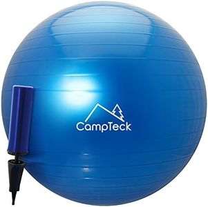 CampTeck U6764 Ballon Suisse de Gym 65cm Ballon d’Exercice avec Pompe a Main Améliorée pour Fitness, Salle de Gym, Yoga, Pilâtes, etc. - Convient pour Hommes et Femmes, Bleu