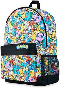 Pokémon Mochilas Escolares para Niños, Mochila Niño Niña Pikachu Pokeball Mochila Escolar Niño Niña Resistente Picachu Mochilas Infantiles Originales Oficial (Negro/Multicolor)