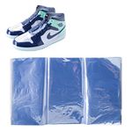 Shoe Shrink Wrap Bags, 11x 18 Inches Sneaker Heat Shrink Wrap Bags for Men Women Shoe Organizer Bags for Shoe Protection Avoid Sole Yellowing and Keep Dust Away, Transparent, 18"x11", 100 Pcs