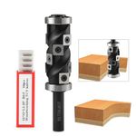 Trvoxviq Carbide Inserts Flush Trim Router Bit 1/2" Shank, 30mm Cutting Diameter Heavy Duty Pattern Template Router Bit Top & Bottom Bearings Trimmer with TiAlN Coating for Woodworking Trimming