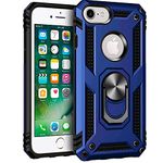 iPhone 6 6s iPhone 7 and iPhone 8 Case, Extreme Protection Military Armor Dual Layer Protective Cover with 360 Degree Unbreakable Swivel Ring Kickstand for iPhone 6 6s and iPhone 7 8 Blue