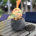 Aobaks Small Tabletop Firepit Fireplace, Indoor Outdoor Table top Fireplace, Portable Concrete Bowl Pot,Indoor Smores Maker… (Gery)