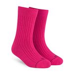 DYNAMOCKS Men's and Women's Combed Cotton Crew Length Socks (Pack of 1, Multicolour) (Size UK 7-12) (Solid Crew - Prism Pink)