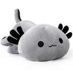 Onsoyours Cute Axolotl Plushie, Soft Stuffed Animal Salamander Plush Pillow, Kawaii Plush Toy for Kids (Gray Axolotl, 13")