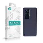 SPRIG Compatible with VIVO X70 Pro Phone Liquid Silicone Cover Premium Back Cover Drop Tested Shock Proof Mobile Case for Men, Women, Boys and Girls with Camera Protection (Midnight Blue)