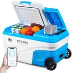 BODEGACOOLER 12 Volt Car Refrigerator, Portable Freezer, Dual Zone Car Fridge APP Control, 24 Quart(23L) -4℉-68℉ RV Electric Compressor Cooler 12/24V DC and 100-240V AC for Truck RV Travel