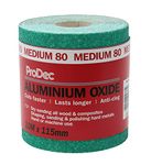 ProDec 10m Roll 80 Grit Medium Grade Green Aluminium Oxide Abrasive Sanding Paper for Sanding Wood, Paint, Plaster, Filler, Metal and More, 115mm Wide Sandpaper Compatible with Machine Sanders