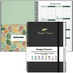 Budget Planner, Budget Book with Expense Tracker, Financial Planner with 12 Pockets, Undated Monthly Bill Organizer Notebook to Take Control of Your Finances, Bill Book for Beginner 7" x 10"(Black)