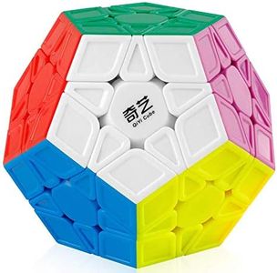 Coogam Qiyi Megaminx Cube Sculpted Stickerless 3x3 Pentagonal Dodecahedron Speed Cube Puzzle Toy (Qiheng S Version)