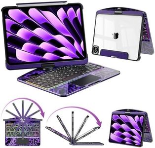Keyboard Case for iPad Air 13 Inch (M3/M2, 2025/2024)/ iPad Pro 12.9" (6/5/4/3 Gen)2022 2021 2020 2018, Wireless iPad Case with Keyboard Multi-Touch Trackpad, Battery Level Visualization, Purple