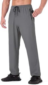 Zylqus Men's Athletic Pants with Zip Pockets Hiking Joggers Gym Pants Light Grey XL