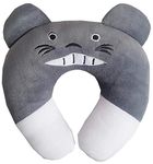 First Kick New Born Baby Soft Neck Supporting Pillow for Head Shaping Baby (0-18 Month) Grey Teethy, Cotton, pack of 1