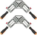 HOIGON 2 Pack Double Handle Corner Clamp, 90 Degree Right Angle Corner Clamp with Adjustable Swing Jaw Aluminum Alloy for Woodworking, Welding, Framing