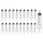 20 Pack 5ml Syringe Sterile Individual Wrap, Disposable Plastic Syringes without Needle for Science Labs,Glue Applicator, Feeding Pets, Measuring Liquids (20x5ml)