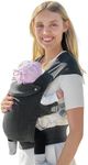 GROWNSY Baby Carrier Newborn to Toddler, Cozy Baby Wraps Carrier, Ergonomic Baby Carrier with Head Support, Deep Grey