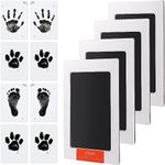 ADOV Baby Handprint and Footprint Kit, 4 Inkless Ink Pads and 8 Imprint Safe Touch Cards, Dog Paw Print Kit, Safe for Feet and Hands, Newborn Boy Girl Gifts for Baby Shower and Family Keepsake