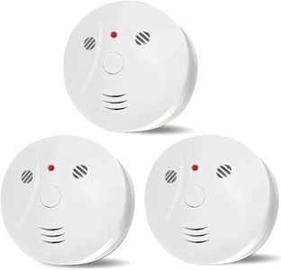 Lecoolife 3 Pack Smoke Detector Battery Operated with Photoelectric Sensor and Silence Button, Travel Portable