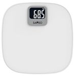 SAMSO Plastic White Digital Bathroom Scale Weight Machine For Body Weight|Strong Abs Build Body With Step-On Technology|Lightweight&Bright White Lcd Display For Easy Readability-12 Months Warranty