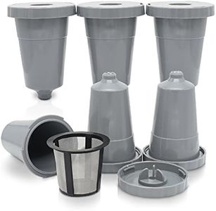 6 Pack Reusable Coffee Filter for Keurig Brewers Universal Fit, Refillable Single Cup Coffee Capsule Filter Pod